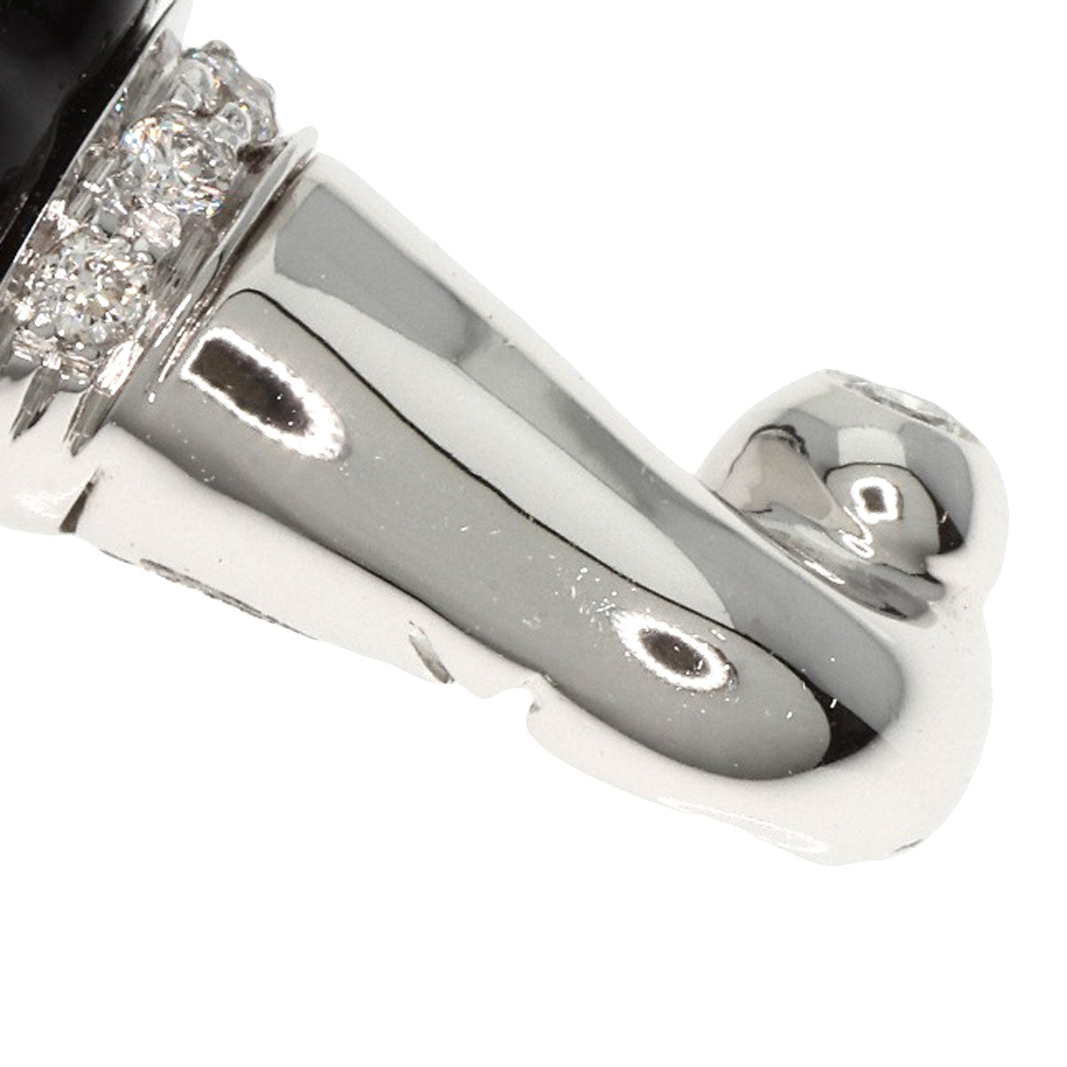 Chanclair Maxi Cornet Diamond Onyx Pendant top K18 White Gold 4g Ladies