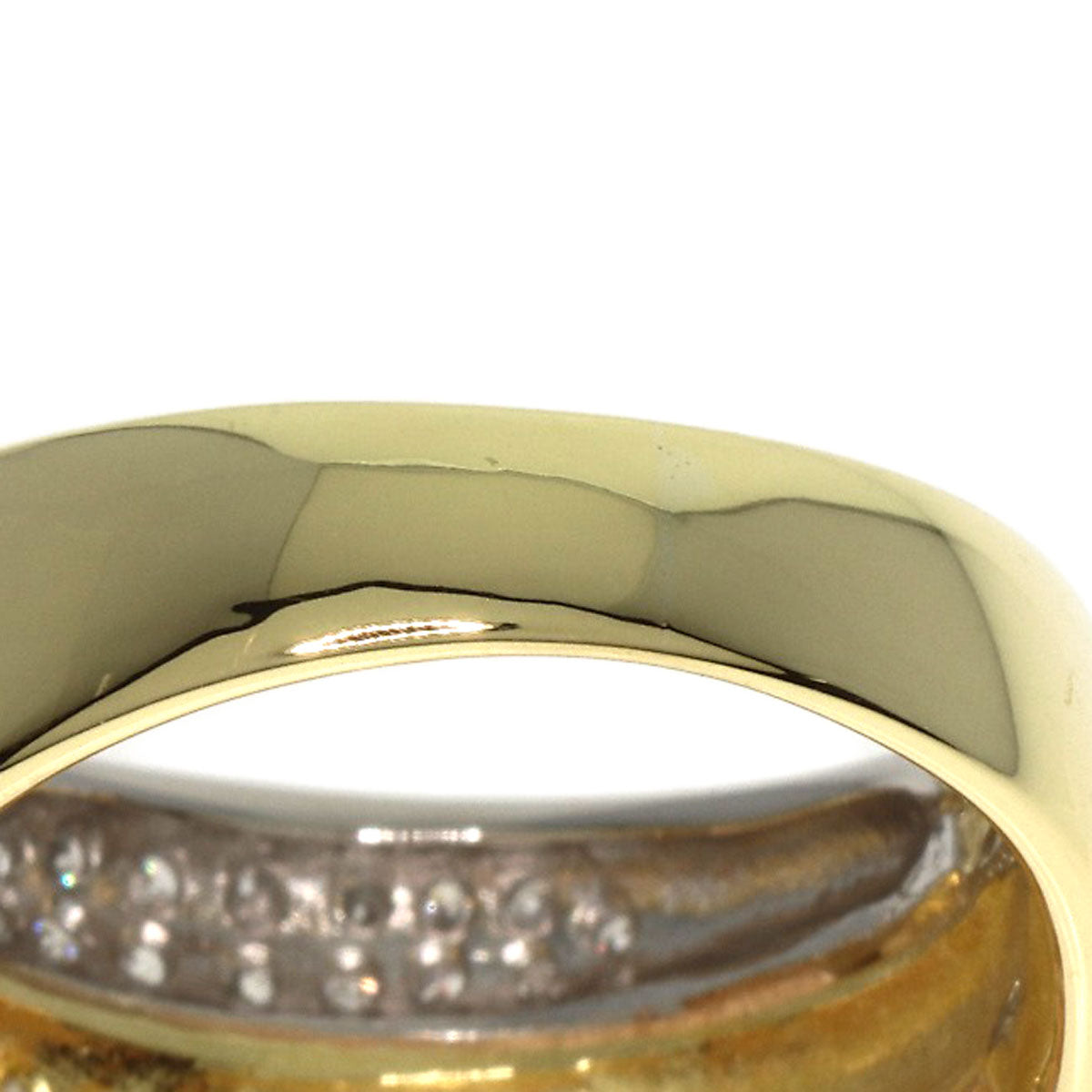 0.52ct Diamond Ring K18 Pink Gold 18K Yellow Gold 7.9g Ladies
