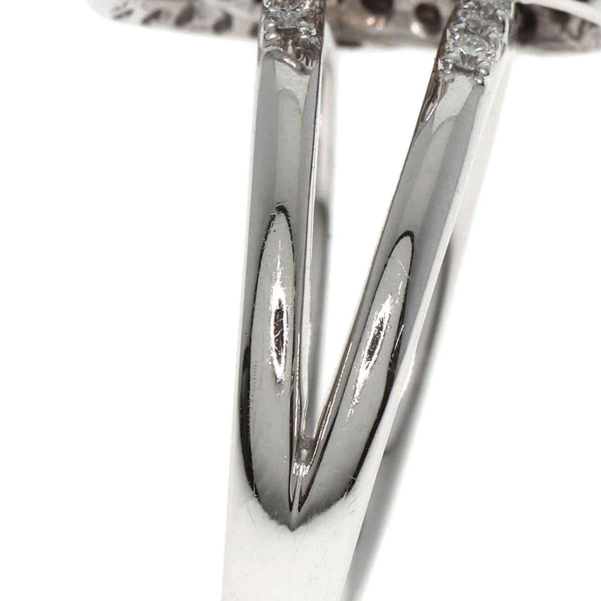 0.82ct Black Diamond Diamond Ring K18 White Gold 7.15g Ladies