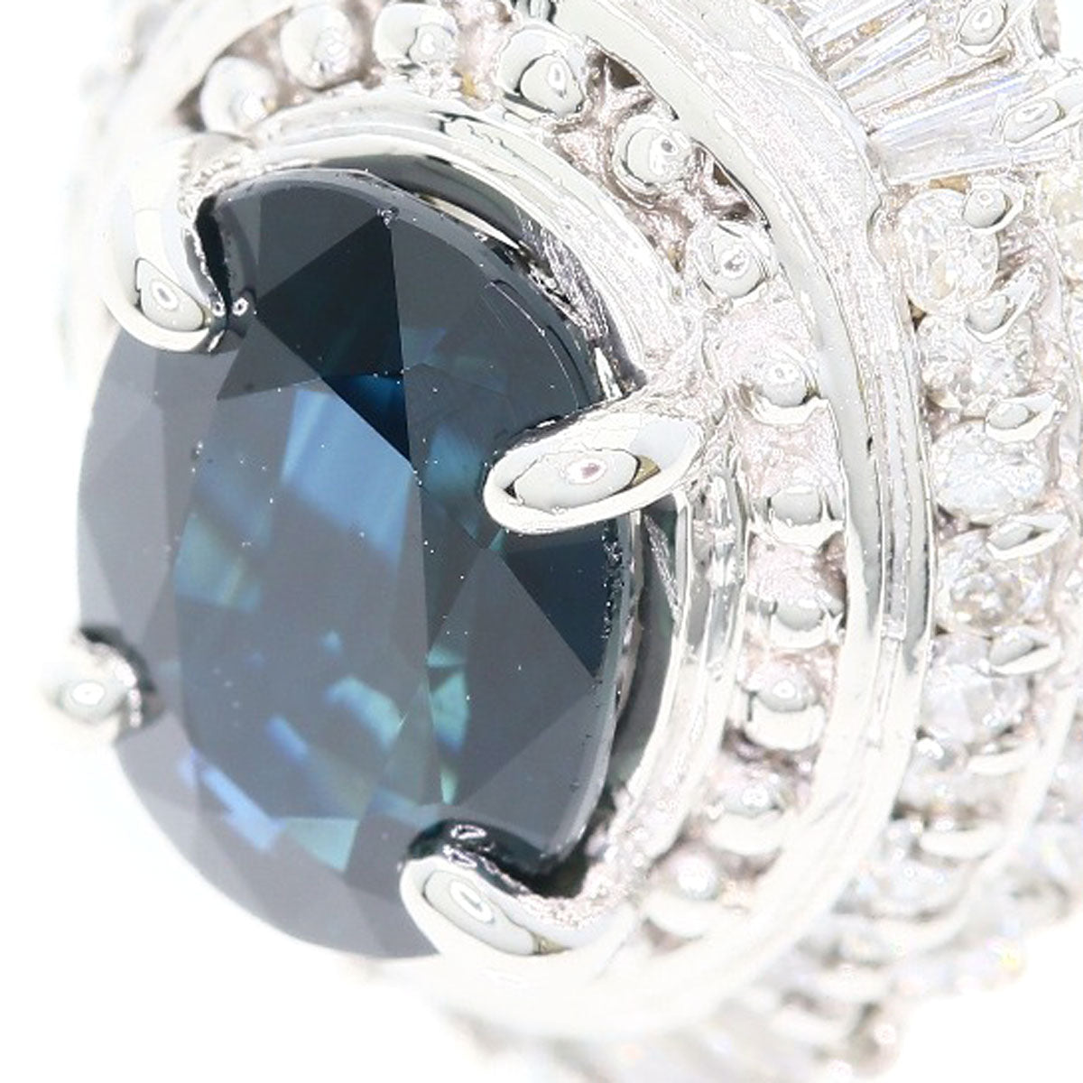 2.38ct Sapphire Diamond Ring Platinum PT900 8.7g Ladies