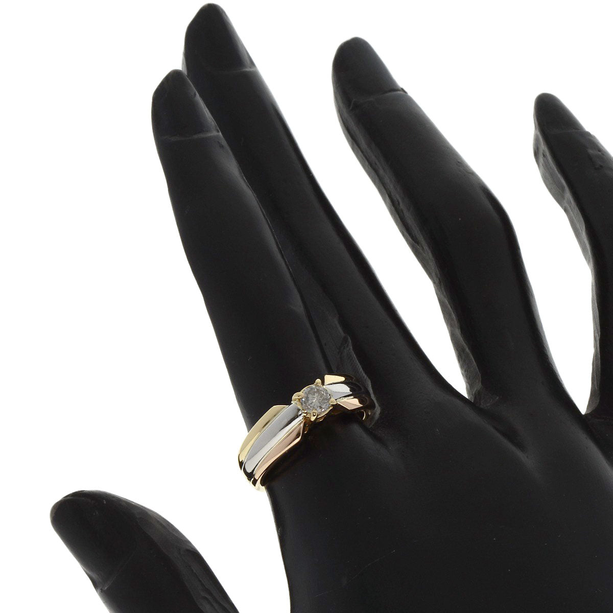 0.31ct Diamond Ring K18 White Gold 18K 7.1g Ladies