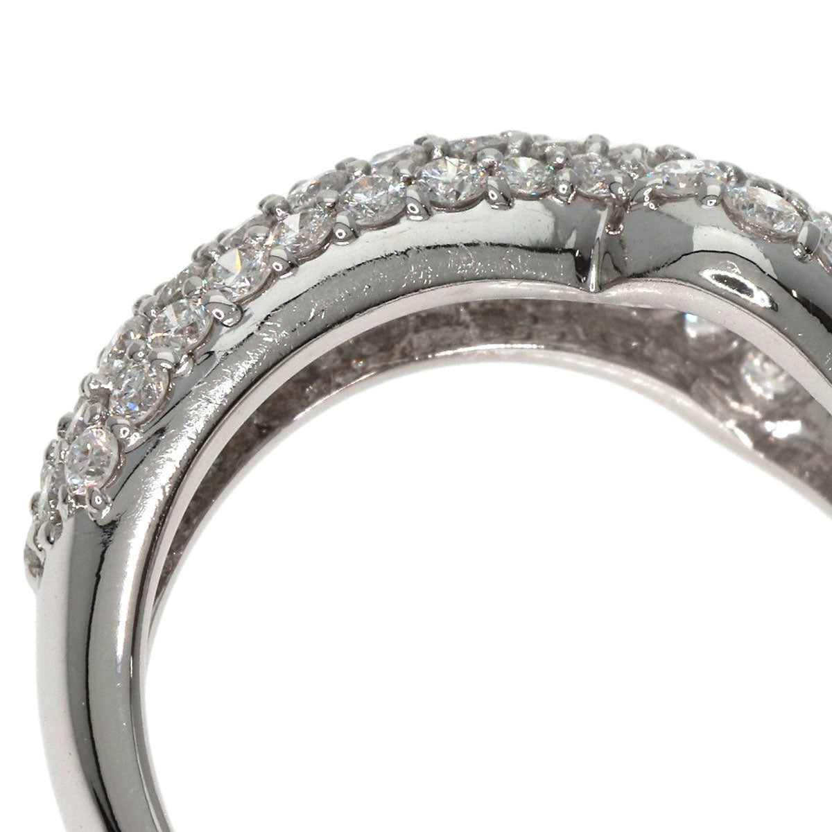 0.72ct Diamond Ring K18 White Gold 3.9g Ladies