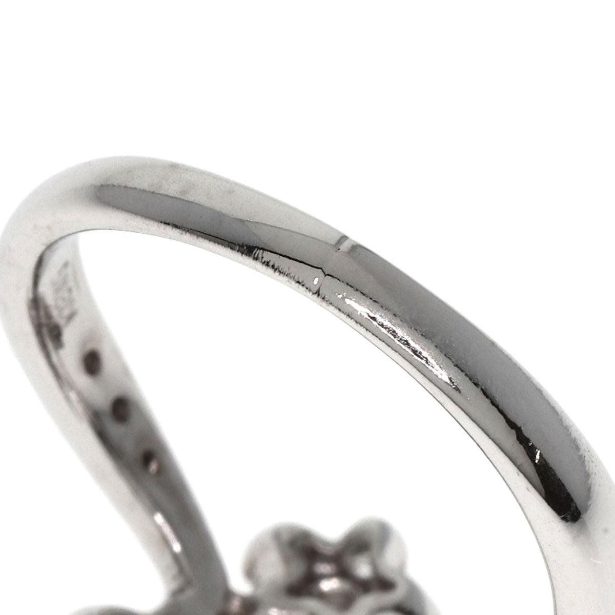 0.53ct Diamond Ring K18 White Gold 3.8g Ladies