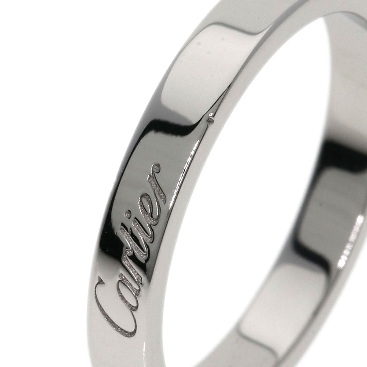 CARTIER Ring Engraved # 54 Platinum PT950 Ladies