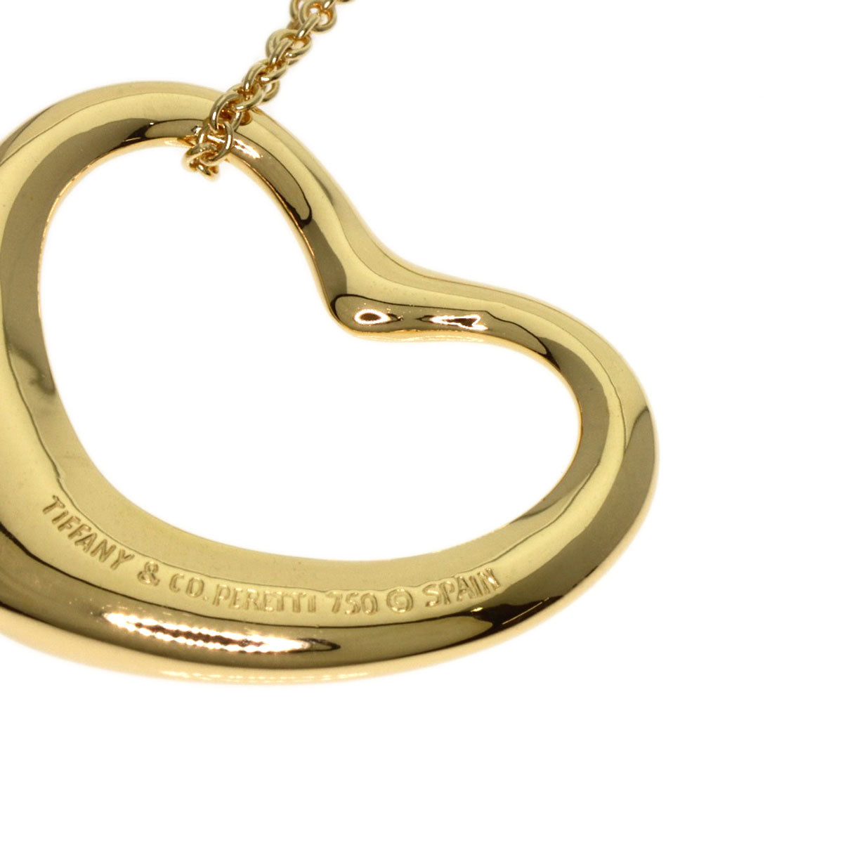 ティファニー オープンハート ネックレス K18イエローゴールド レディース 【中古】【TIFFANY&Co.】