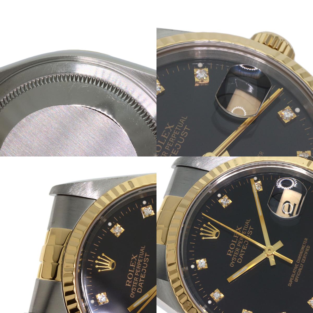 ROLEX DATEJUST 10P Diamond Watches 16233G Stainless Steel/SSxK18YG mens