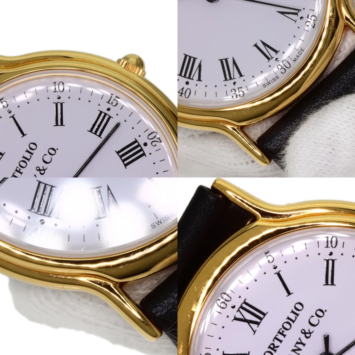 TIFFANY&Co. portfolio Watches Gold Plated/Leather Boys