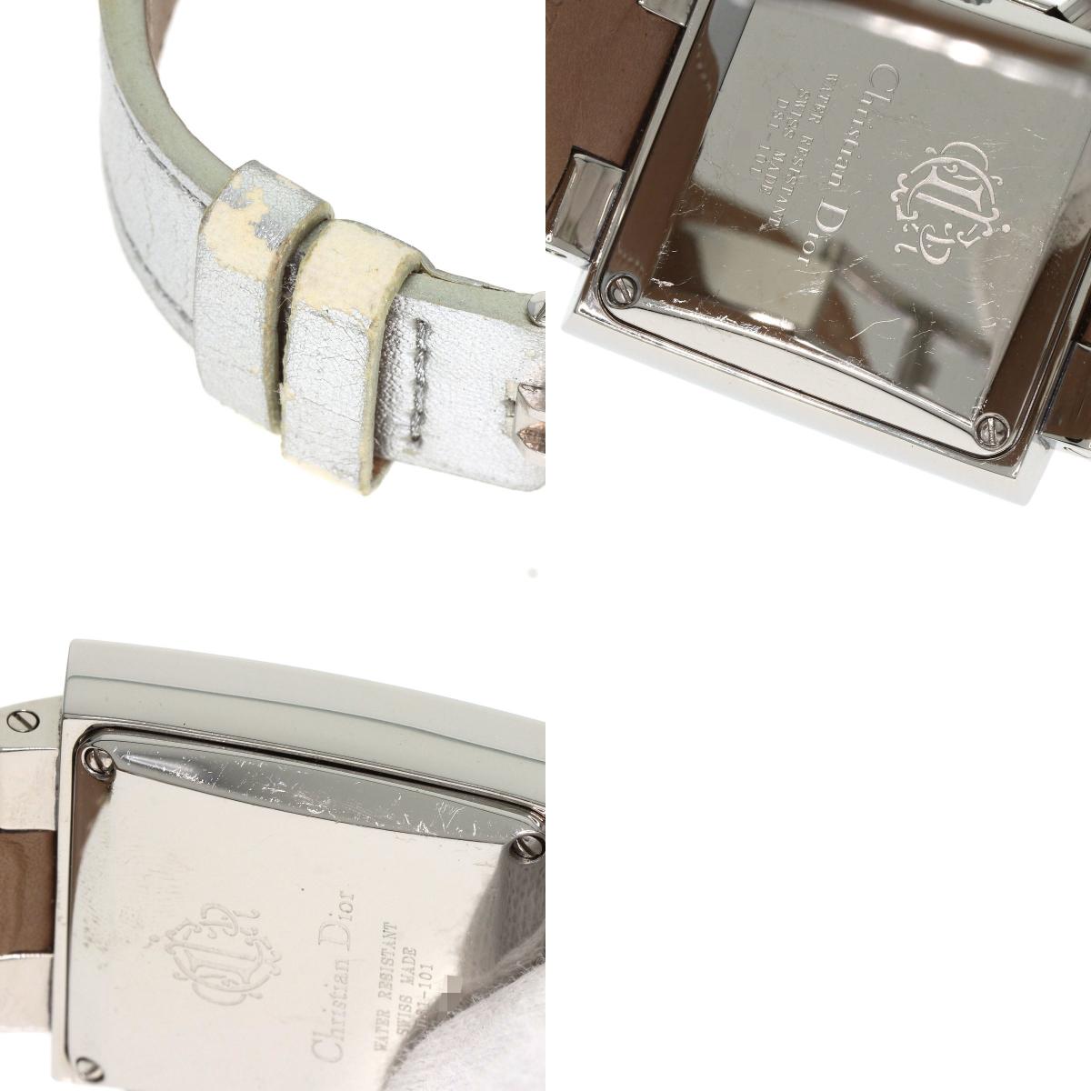 CHRISTIAN DIOR Riva Sparkling Chronograph Watches D81-101 Stainless Steel/Leather Ladies