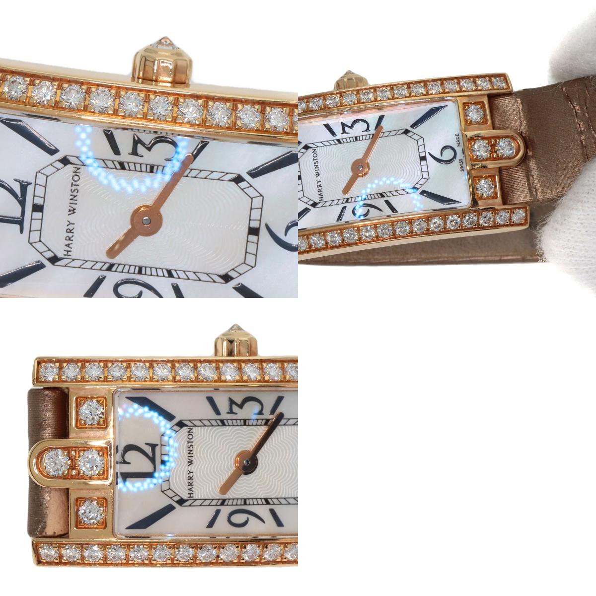 HARRY WINSTON Avenue C Mini Watches 332LQR AVCQHM16RR017 K18 Pink Gold/Satin Ladies