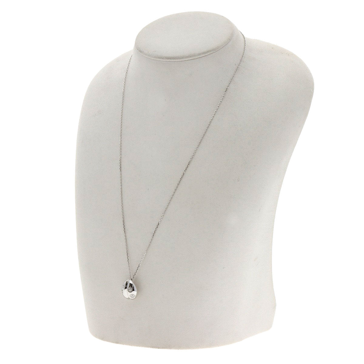 0.08ct Diamond Necklace K18 White Gold 5g Ladies