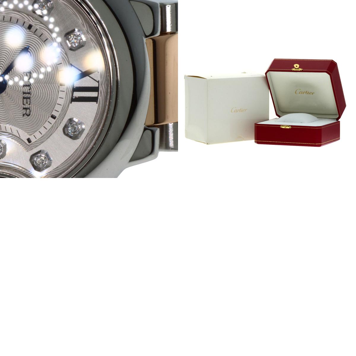 CARTIER Baron Blue 1.1" 11P Diamond Watches WE902030 Stainless Steel/SSxK18PG Ladies