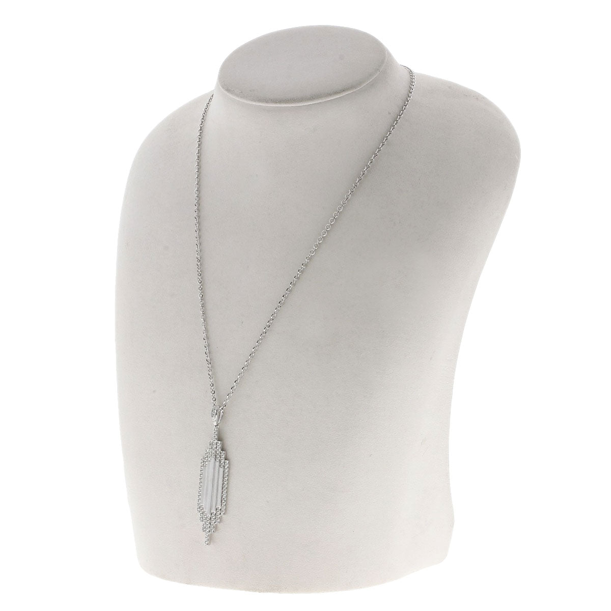 1ct Diamond Necklace K18 White Gold 8.3g Ladies