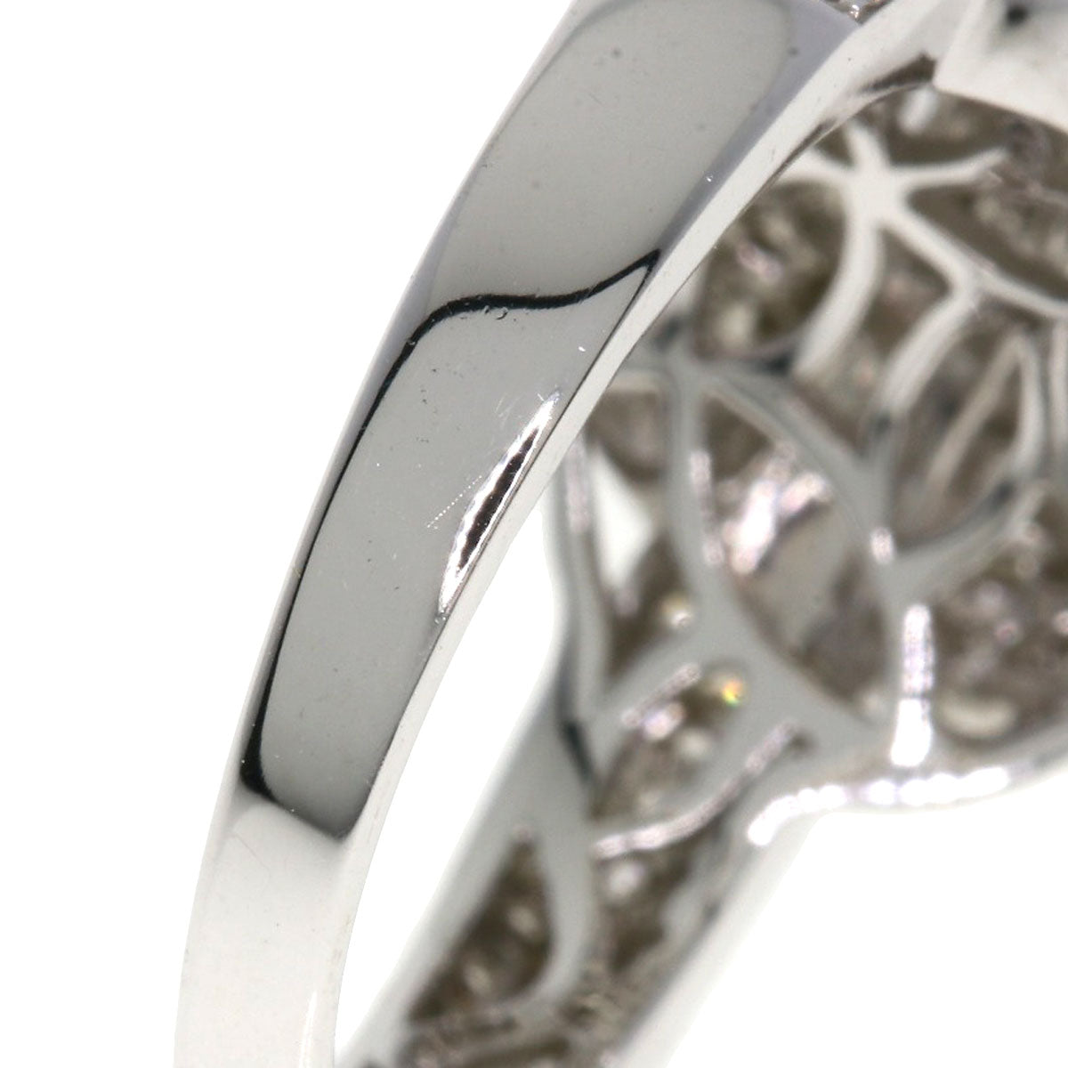 0.89ct Diamond Ring K18 White Gold 4.96g Ladies