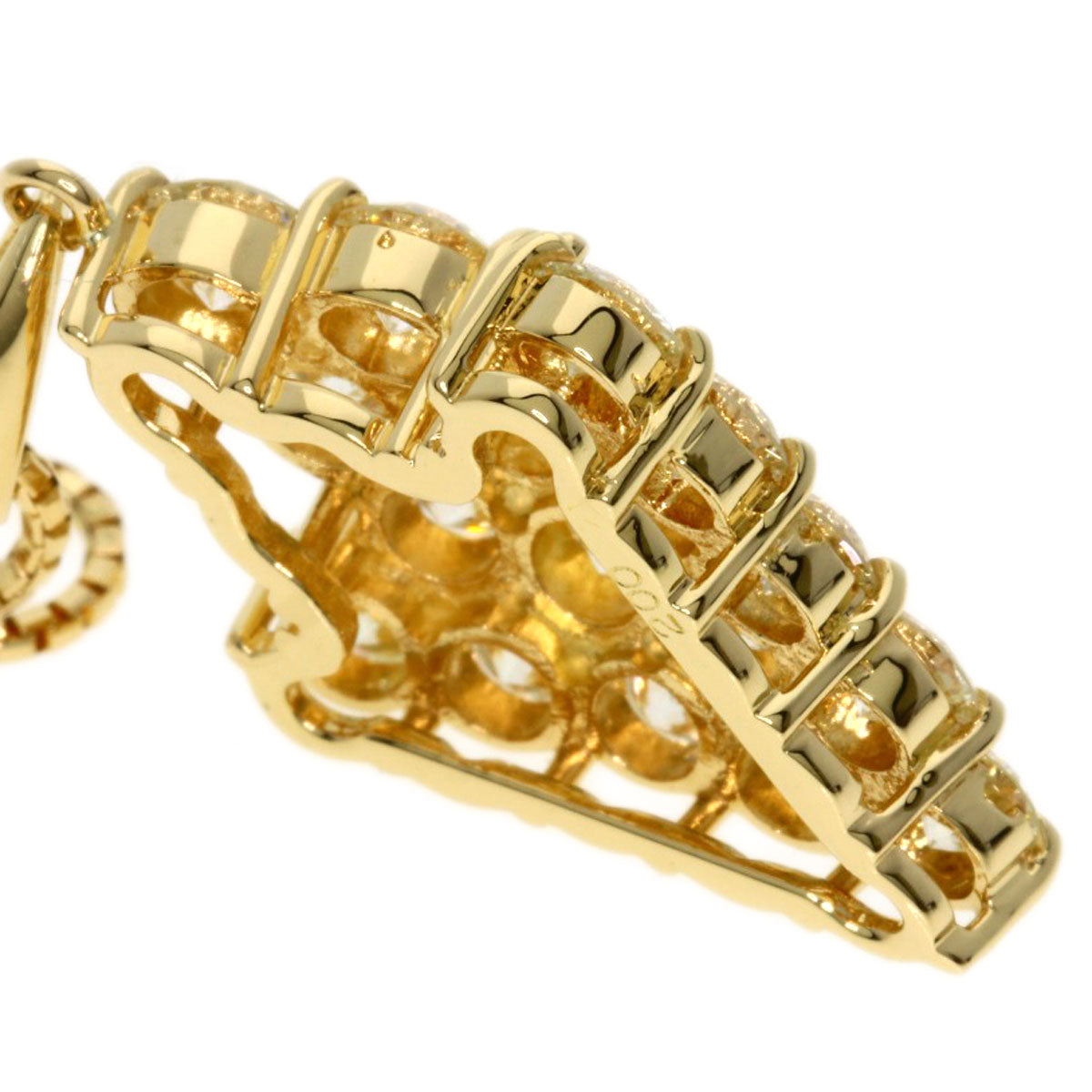 2ct Diamond Necklace K18 Yellow Gold 5.88g Ladies