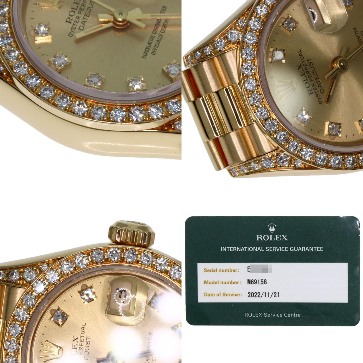 ROLEX Datejust 10P Bezel Diamond Watches 69158G K18 Yellow Gold/18K Yellow Gold Ladies