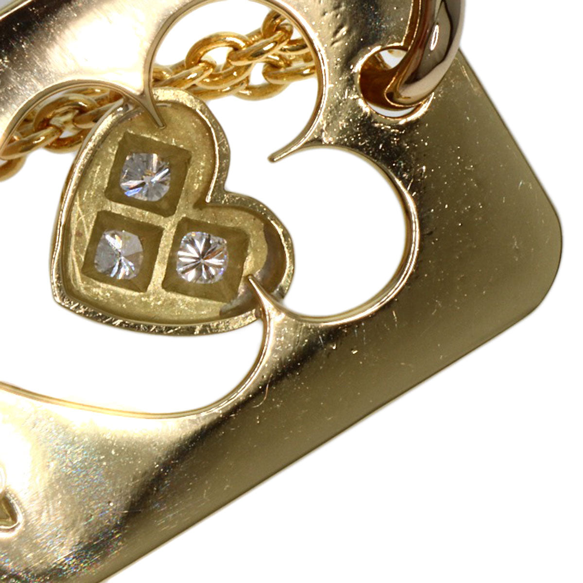 Dior Necklace Heart motif Diamond K18 Yellow Gold Ladies