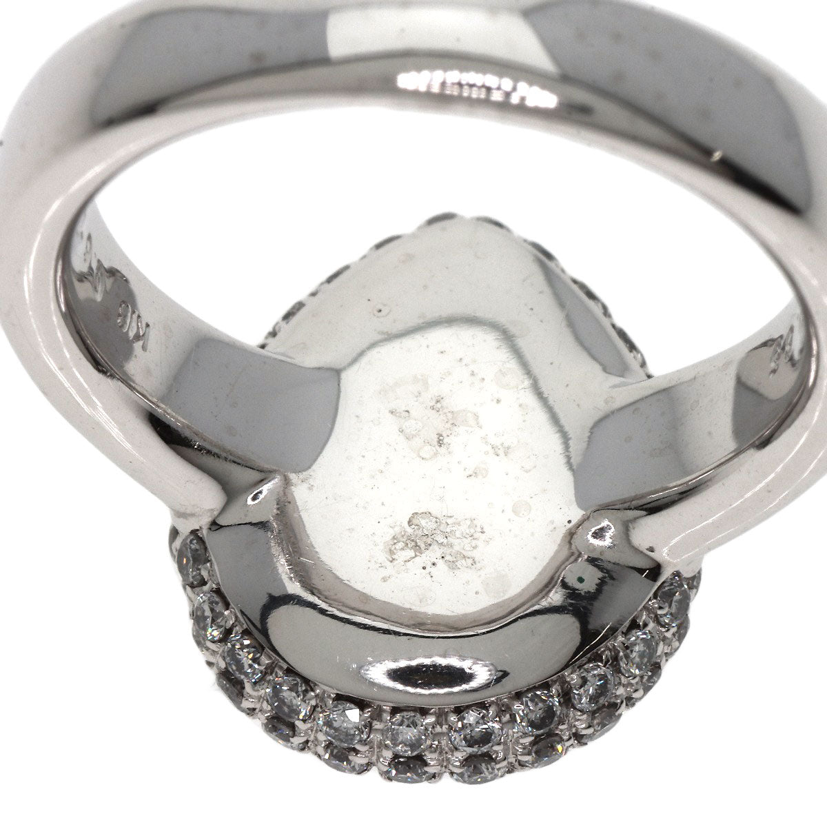 0.67ct Blue Topaz Diamond Ring K18 White Gold 9.8g Ladies