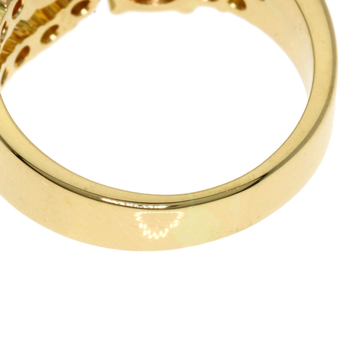 Ruby Diamond Diamond Ring K18 Yellow Gold 5.8g Ladies