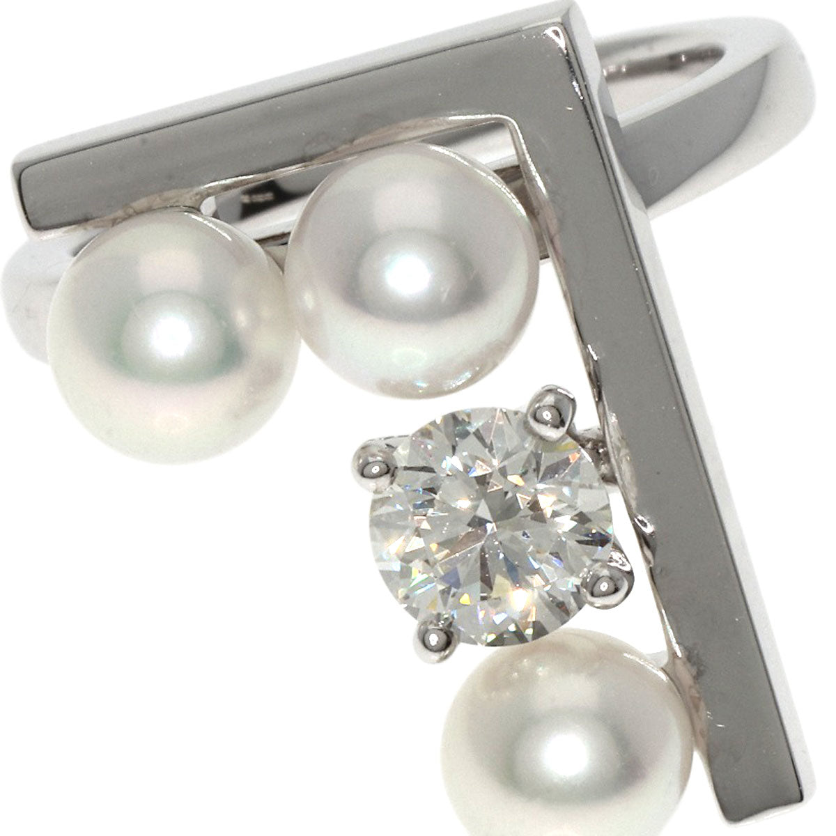 TASAKI Ring Balance Note Pearl Pearl K18 White Gold Ladies