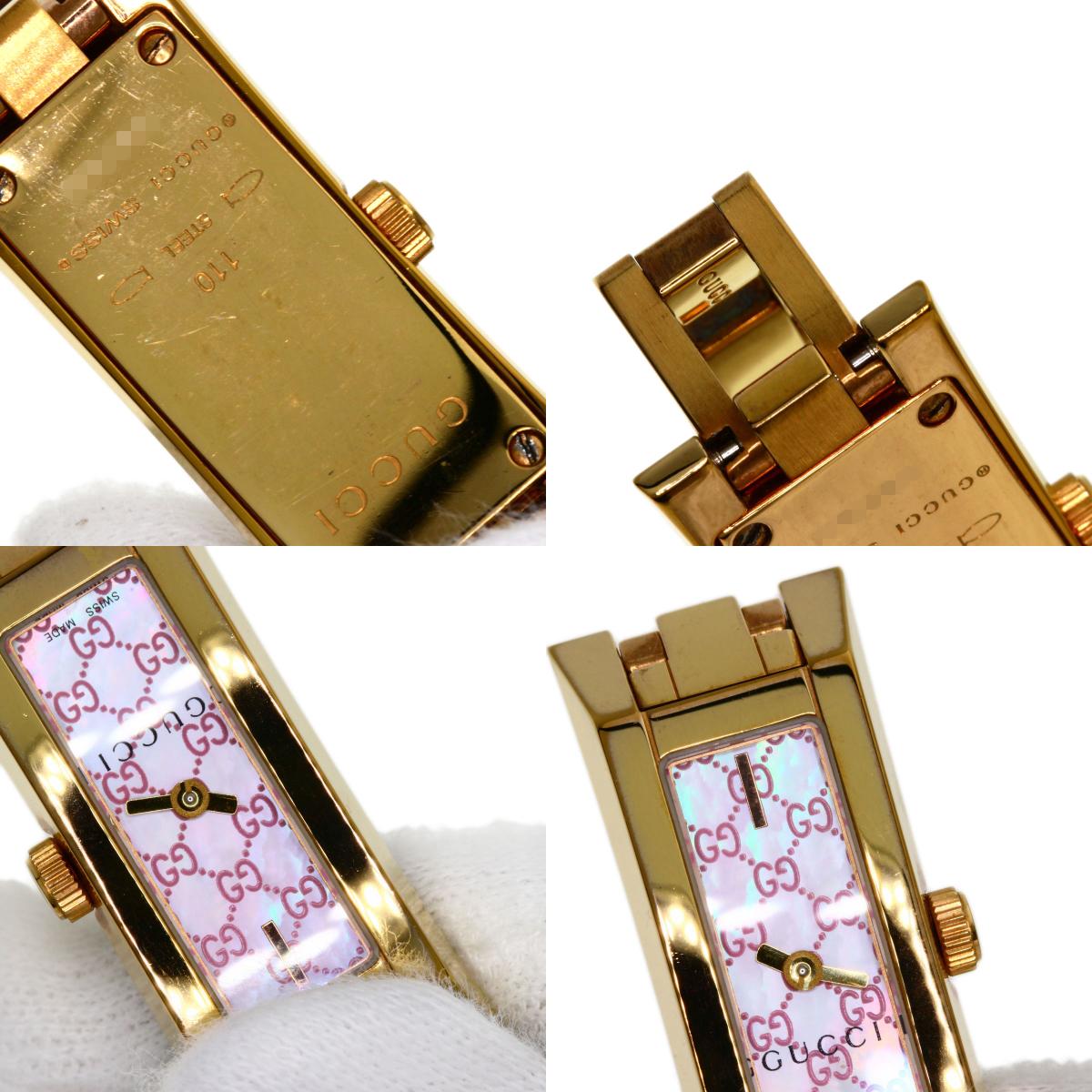 GUCCI GG square face Watches YA110 Gold Plated/Gold Plated Ladies