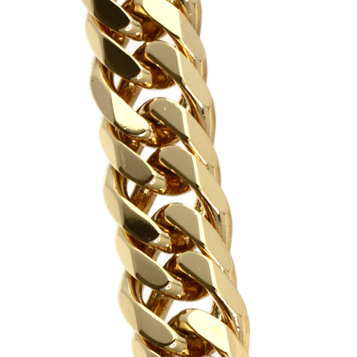 Curb chain W6 sides Necklace K18 Yellow Gold 71.2g Ladies