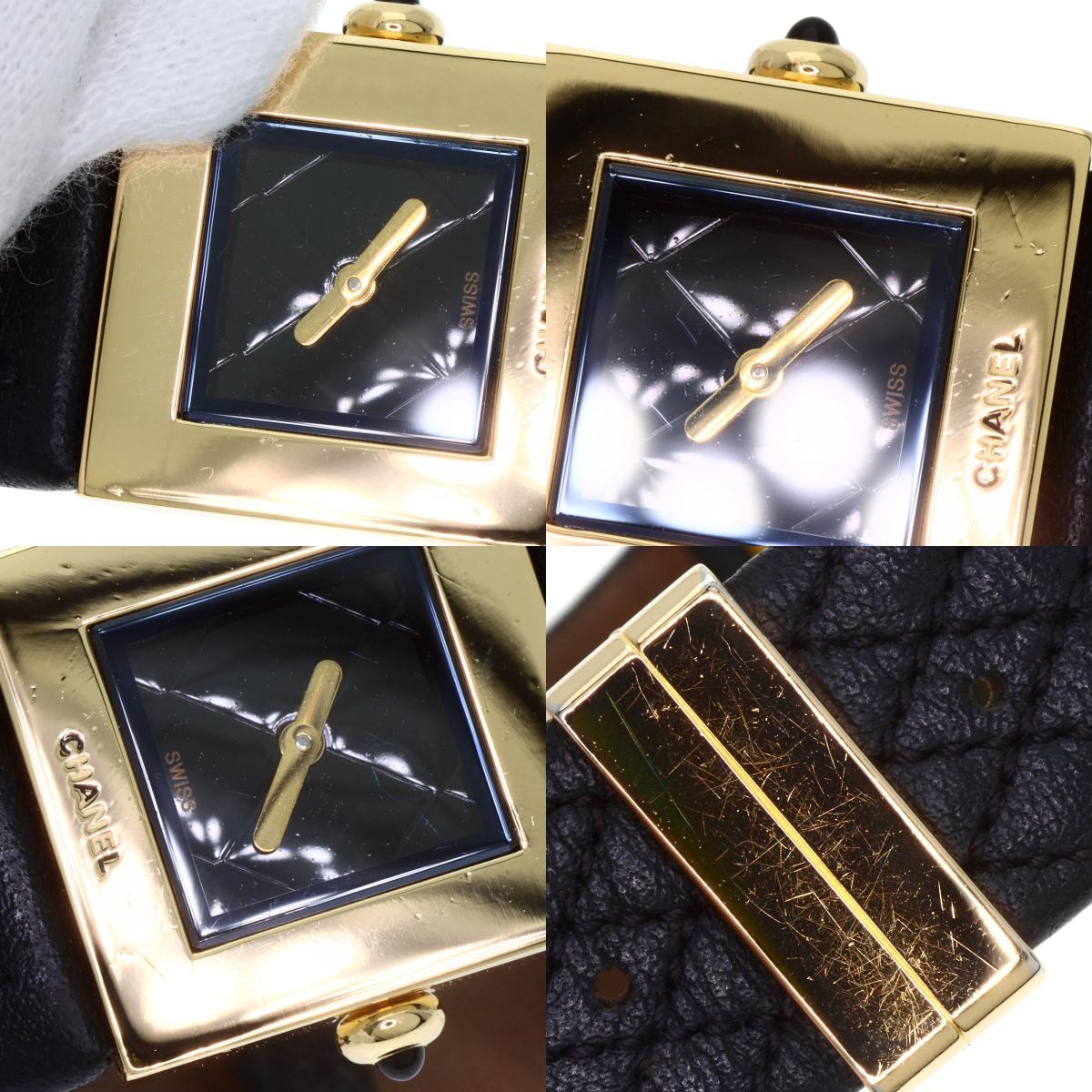 CHANEL Matelasse Watches H0111 K18 Yellow Gold/Leather Ladies