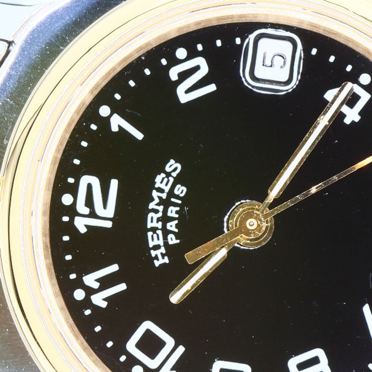 HERMES Clipper Watches Stainless Steel/SSxGP Ladies