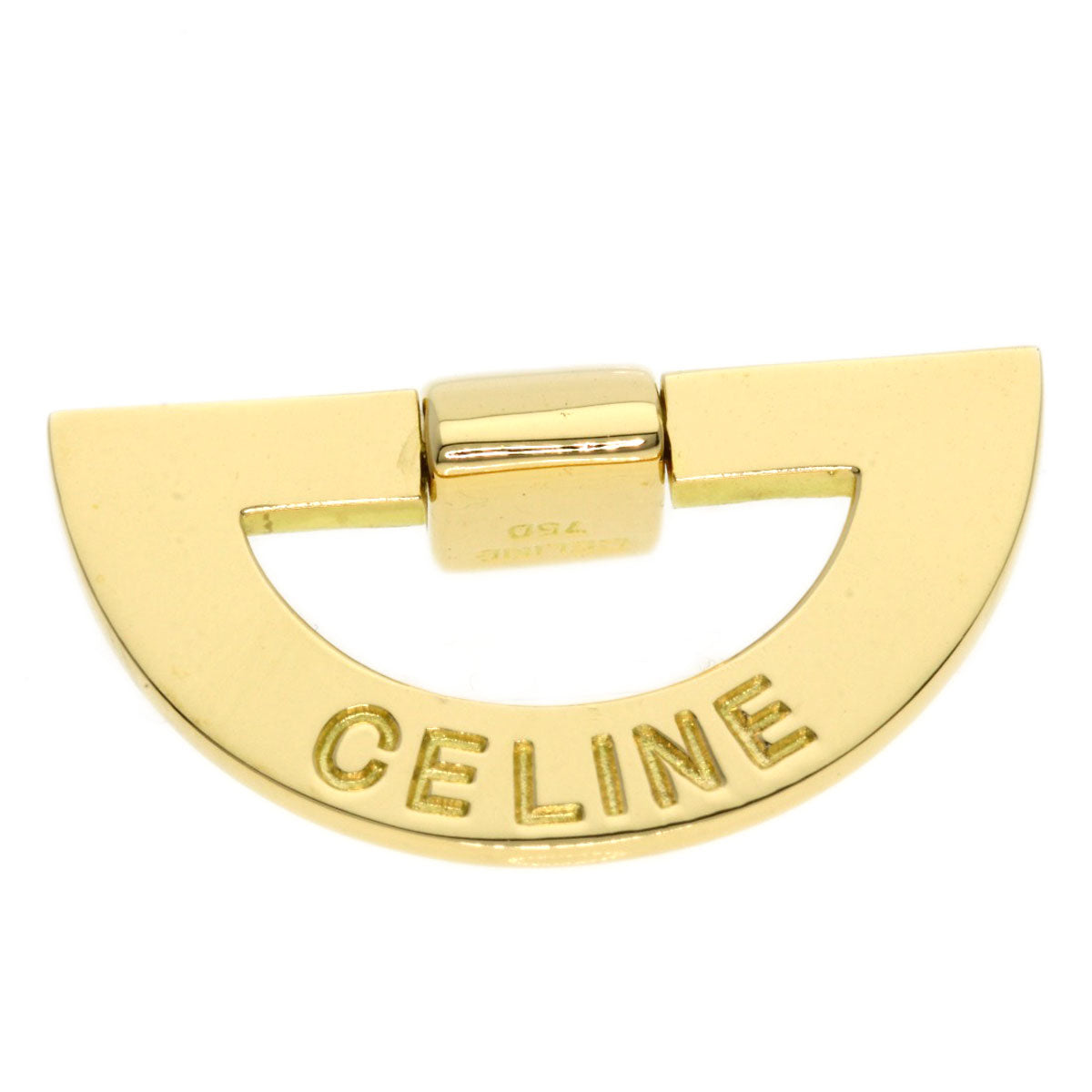 CELINE Pendant top Logo motif K18 Yellow Gold Ladies