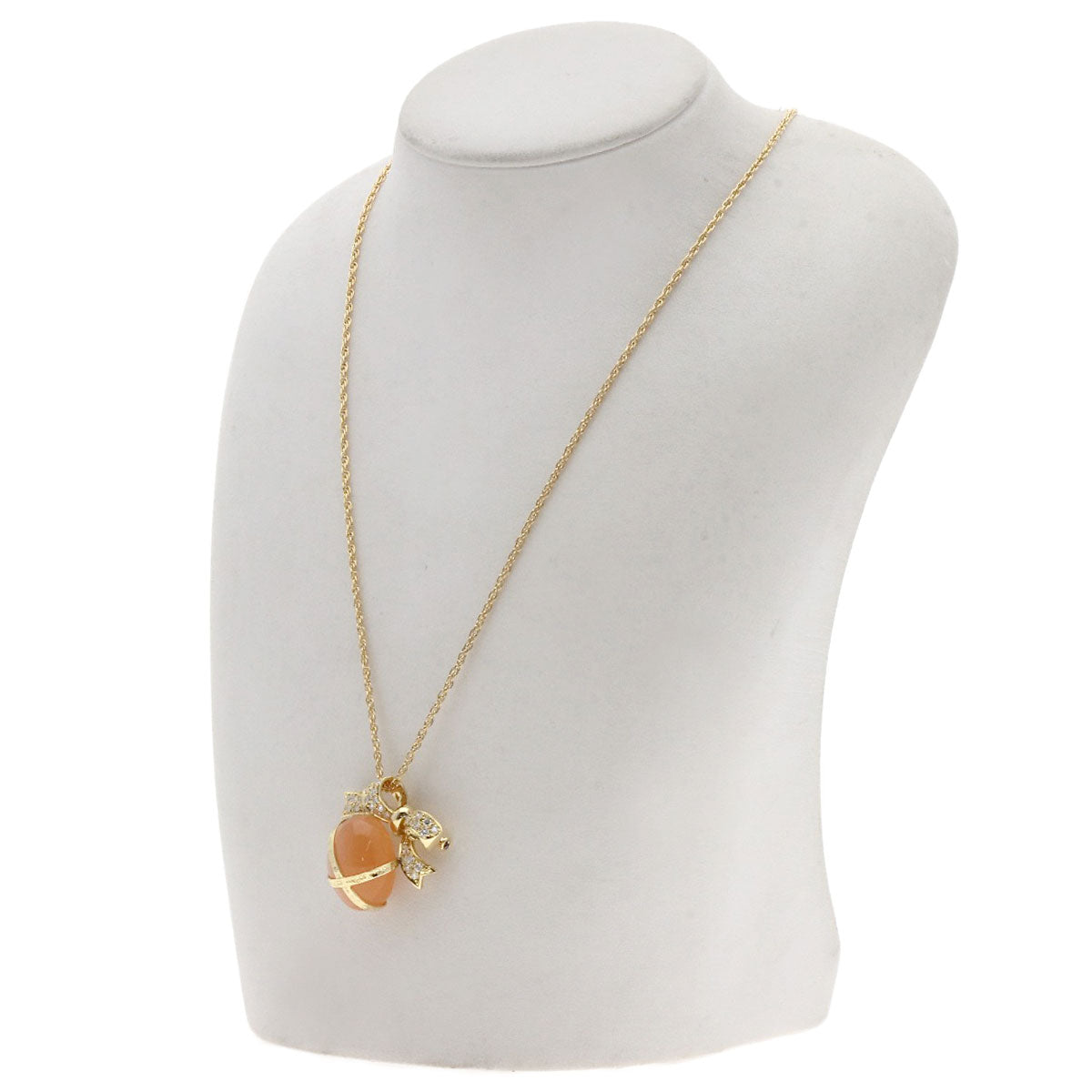 Moonstone Diamond 2WAY Necklace K18 Yellow Gold 15.4g Ladies