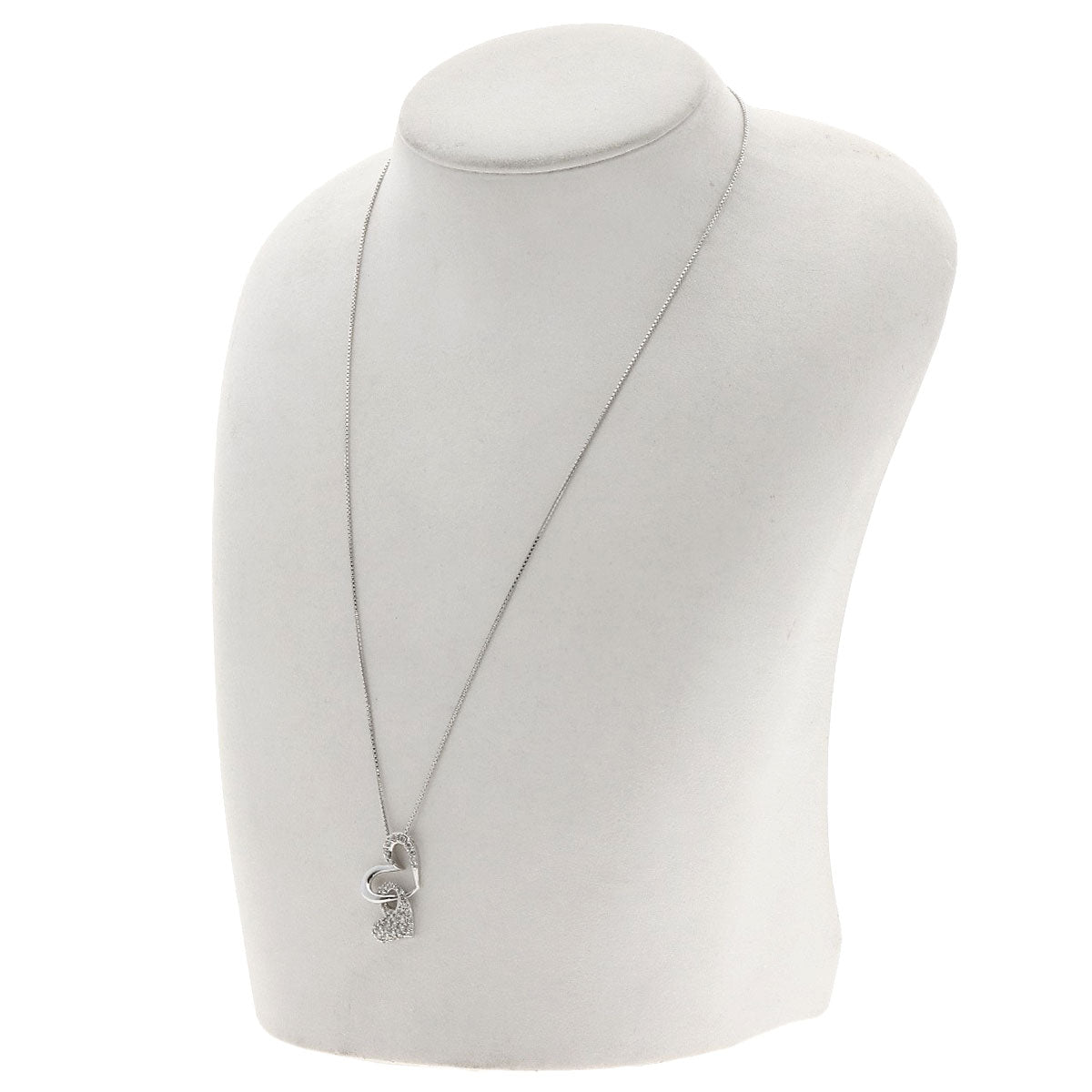 0.4ct Diamond Necklace K18 White Gold 5.9g Ladies