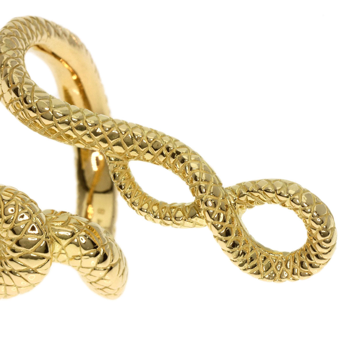 0.27ct Snake motif Diamond Ring K18 Yellow Gold 27.3g Ladies