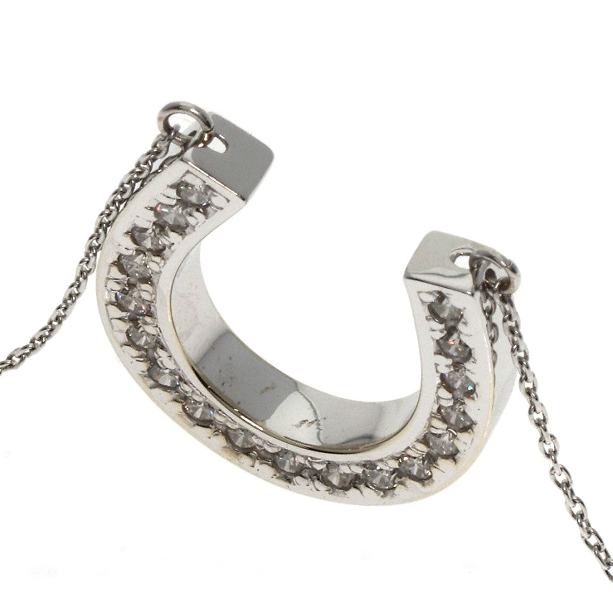 0.3ct Diamond Necklace K18 White Gold 4.1g Ladies