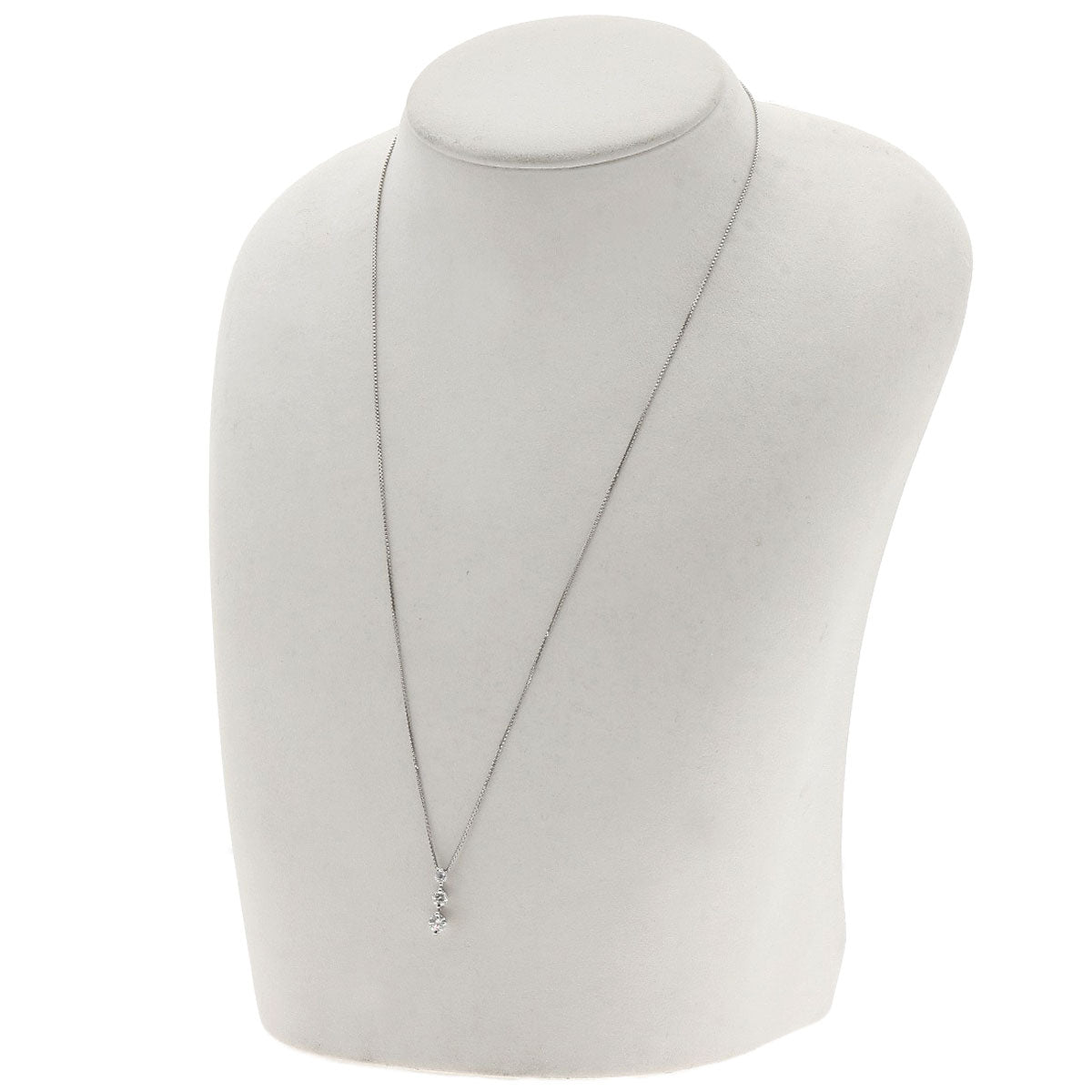 0.4ct Diamond Necklace K18 White Gold 18K Yellow Gold 2.8g Ladies