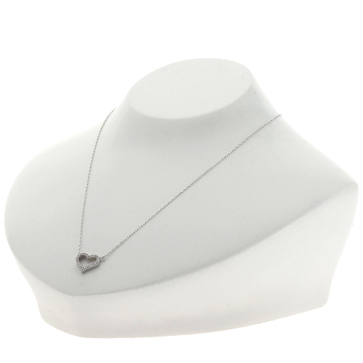 0.19ct Diamond Necklace K18 White Gold 2.4g Ladies