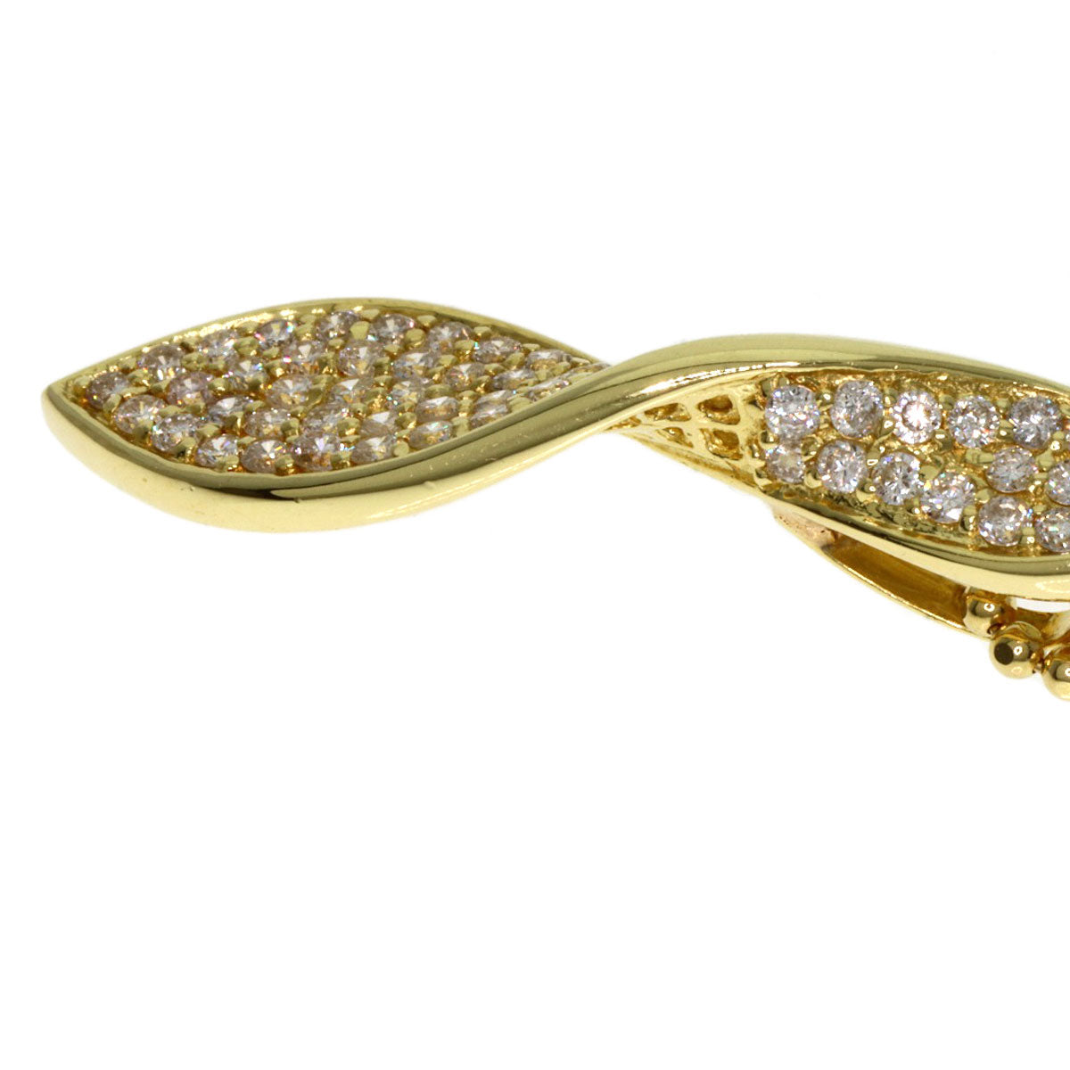 0.4ct Diamond Necklace K18 Yellow Gold 4.8g Ladies