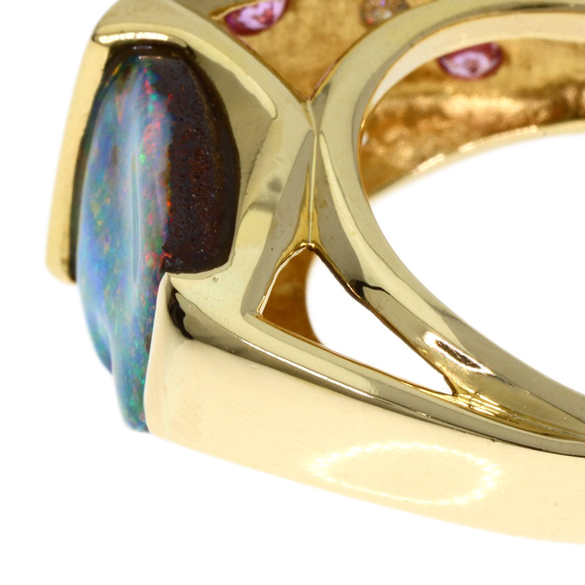 4.71ct Opal Diamond Ring K18 Yellow Gold 12.5g Ladies