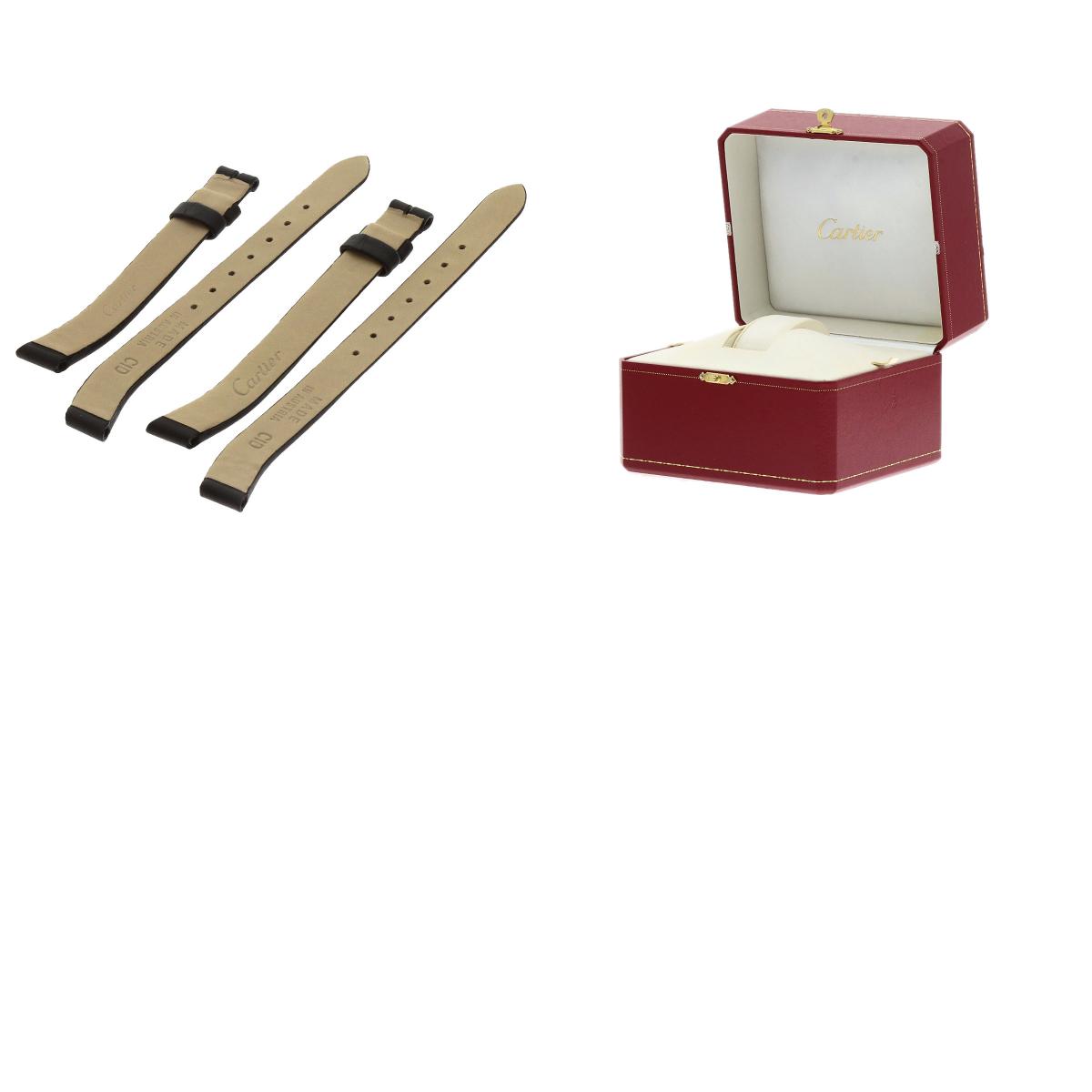 CARTIER Tank S Diamond Watches WJ300950 K18 White Gold/Leather x Satin Ladies