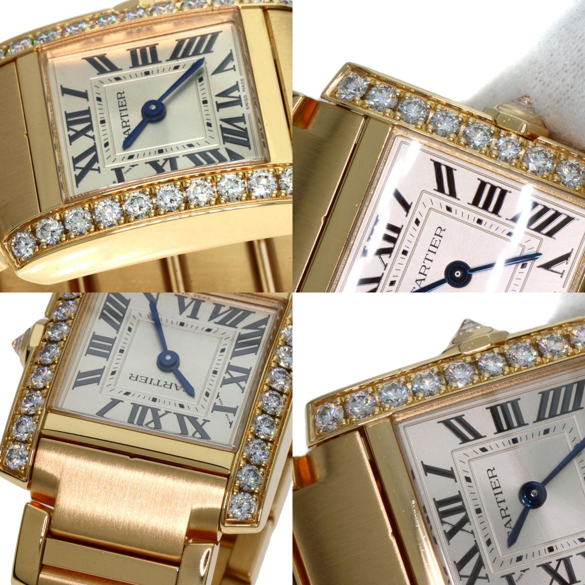 CARTIER Tank Francaise SM Diamond Watches WJTA0039 K18 Yellow Gold/18K Yellow Gold Ladies