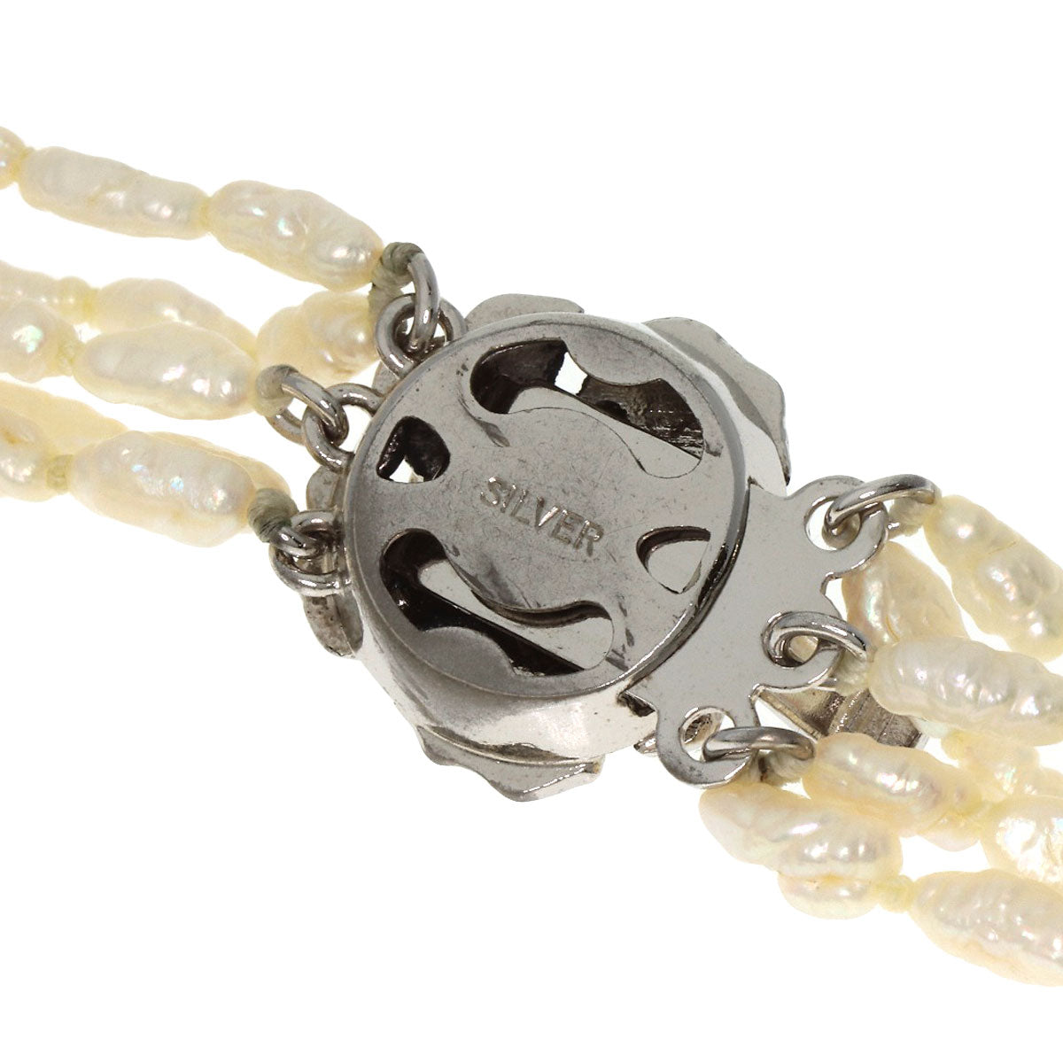 Freshwater Pearl 5 rows Necklace Silver 42.2g Ladies