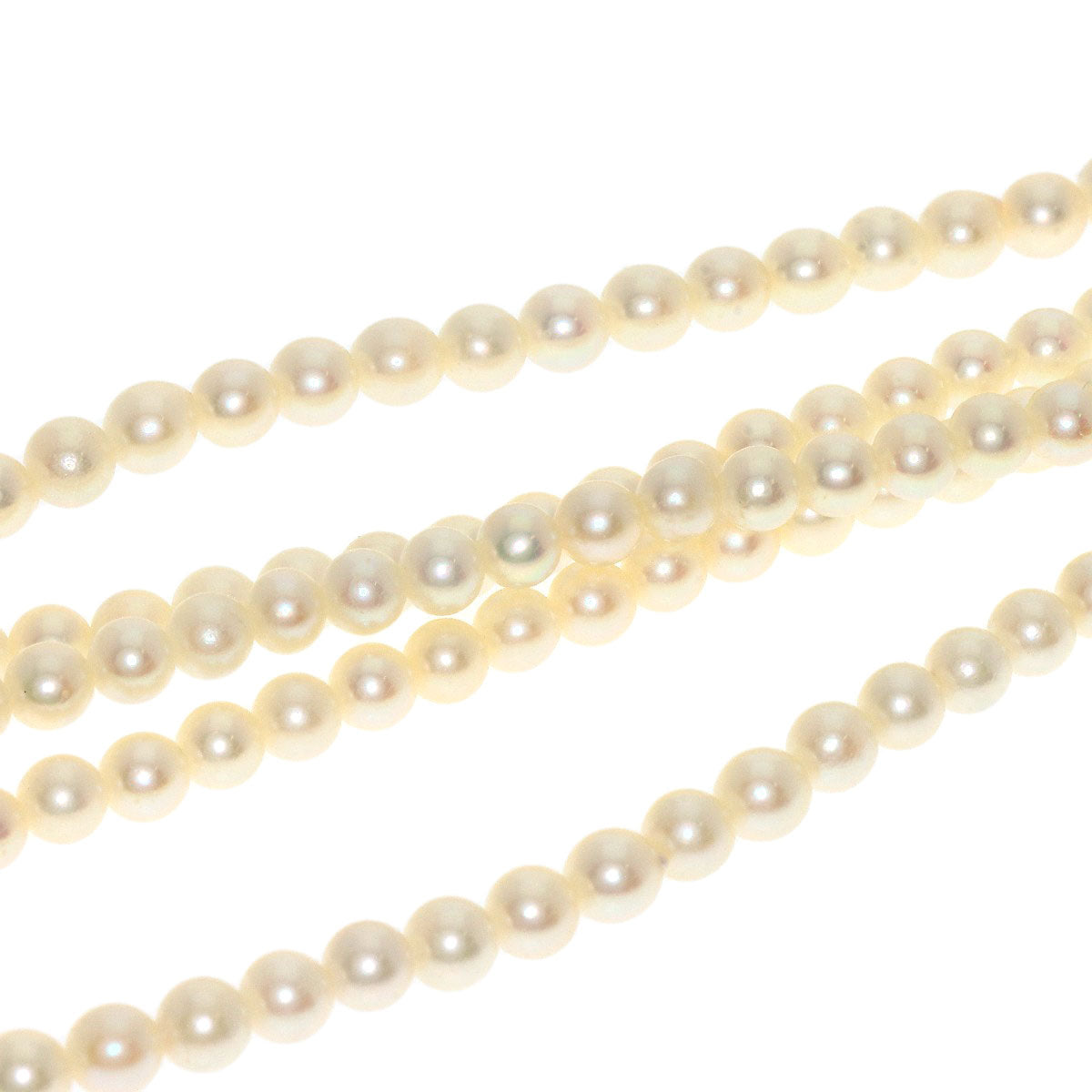 Akoya Baby Pearl Ruby 5-strand Necklace K14 White Gold 49.4g Ladies