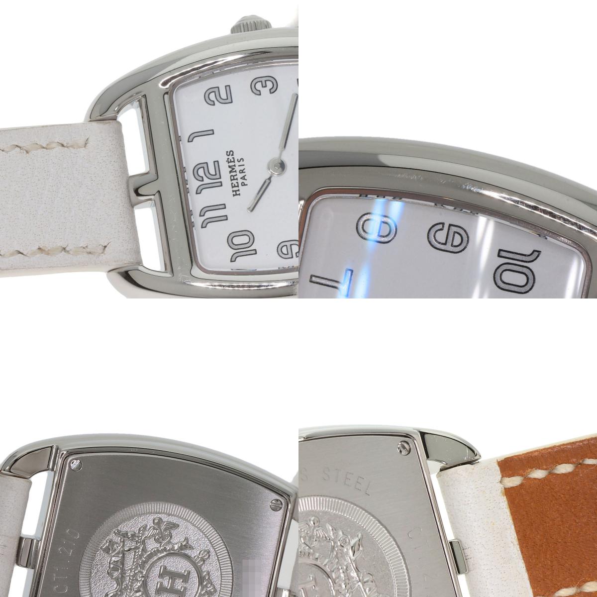 HERMES Cape Cod Tonneau Watches CT1.210 Stainless Steel/Leather Ladies
