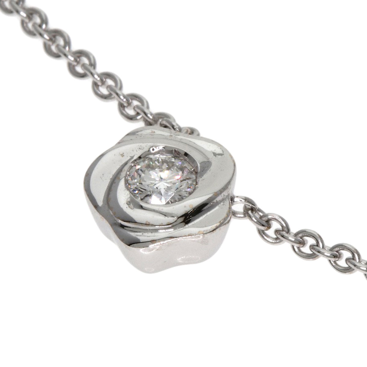 La Nouvelle Vague Flower Diamond Necklace K18 White Gold 6.6g Ladies