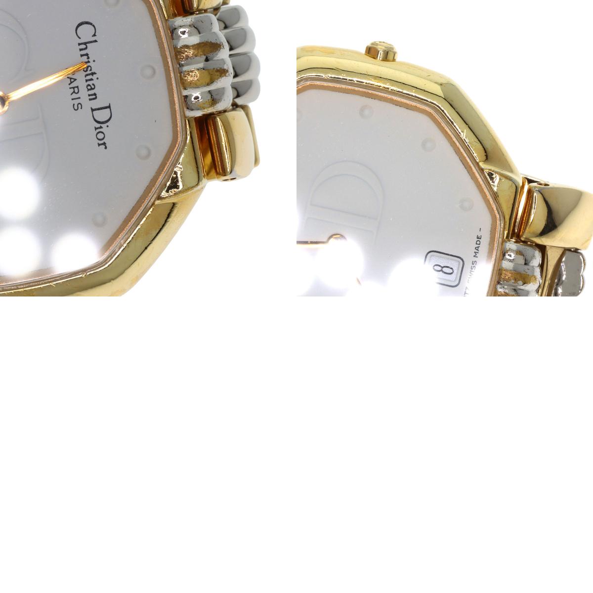 CHRISTIAN DIOR Octagon Watches D45-134 Gold Plated/Gold Plated Ladies