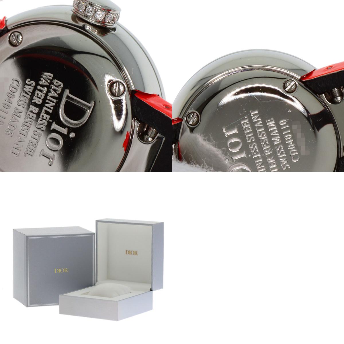CHRISTIAN DIOR La Mini D Deux Diamond Watches CD040110 Stainless Steel/Leather Ladies