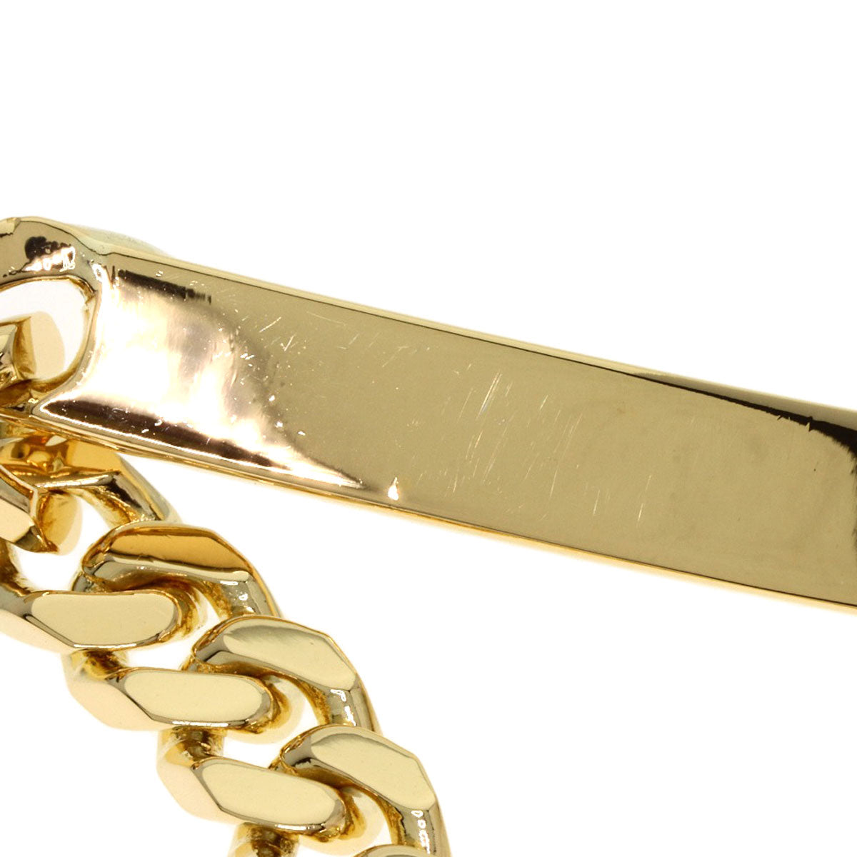 Curb Chain Kihei 4-Sided Plate Bracelet K18 Yellow Gold 26.8g Ladies