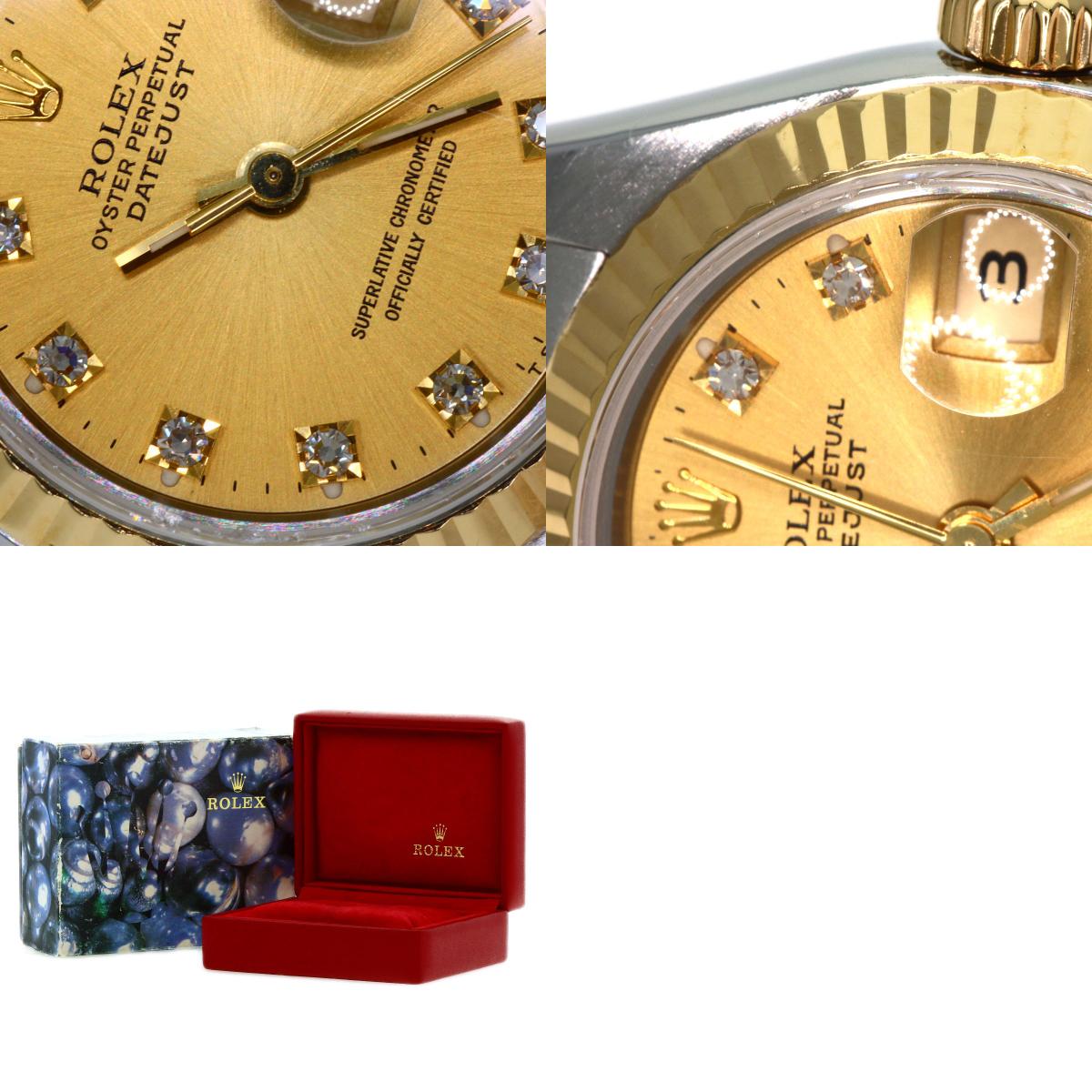 ROLEX DATEJUST 10P Diamond Watches 69173G Stainless Steel/SSxK18YG Ladies