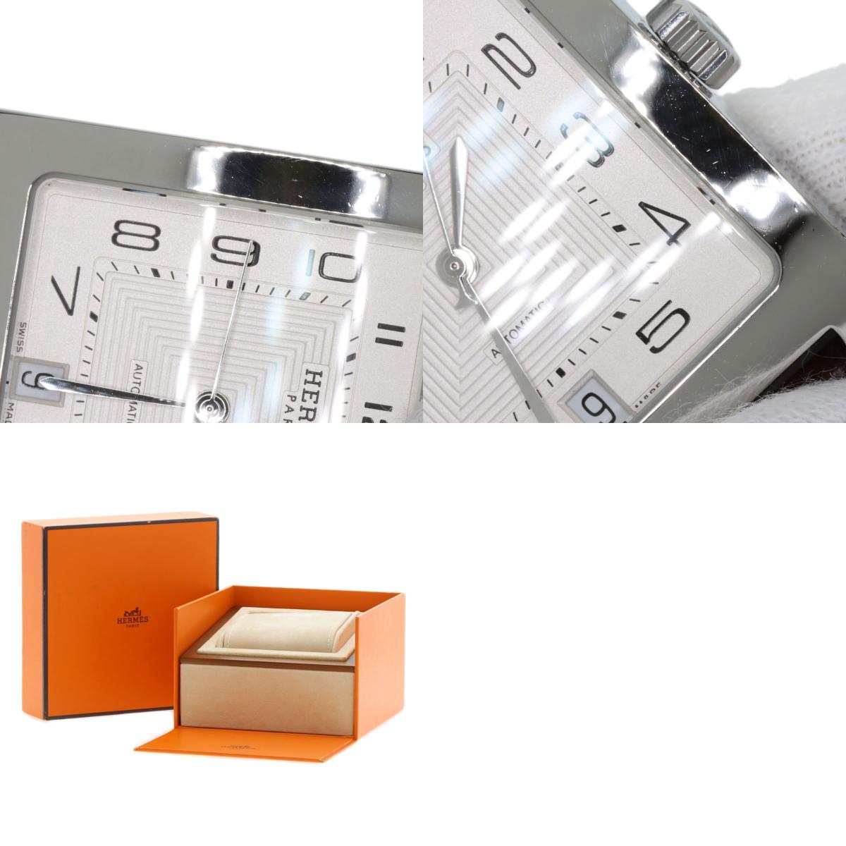 HERMES H watch Watches HH2.810 Stainless Steel/Leather mens