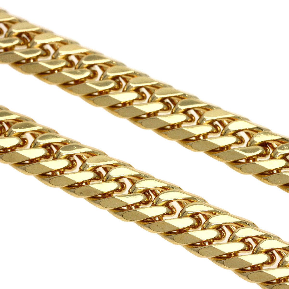 Kihei Curb chain W6 side 19.7" Necklace K18 Yellow Gold 71.8g mens