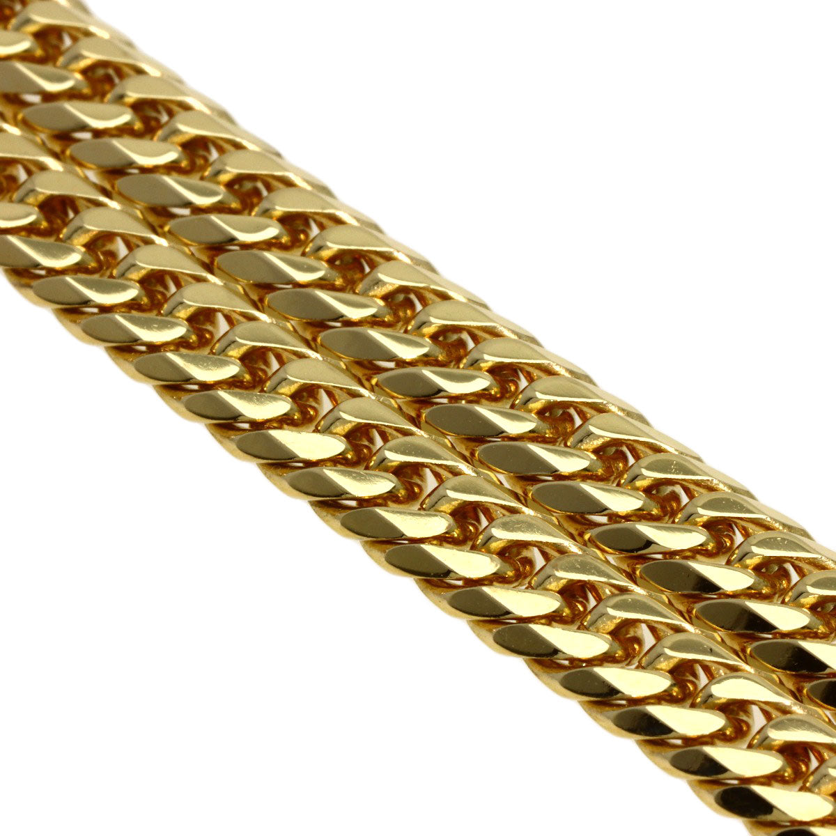 Kihei Curb chain W6 side 19.7" Necklace K18 Yellow Gold 50g mens
