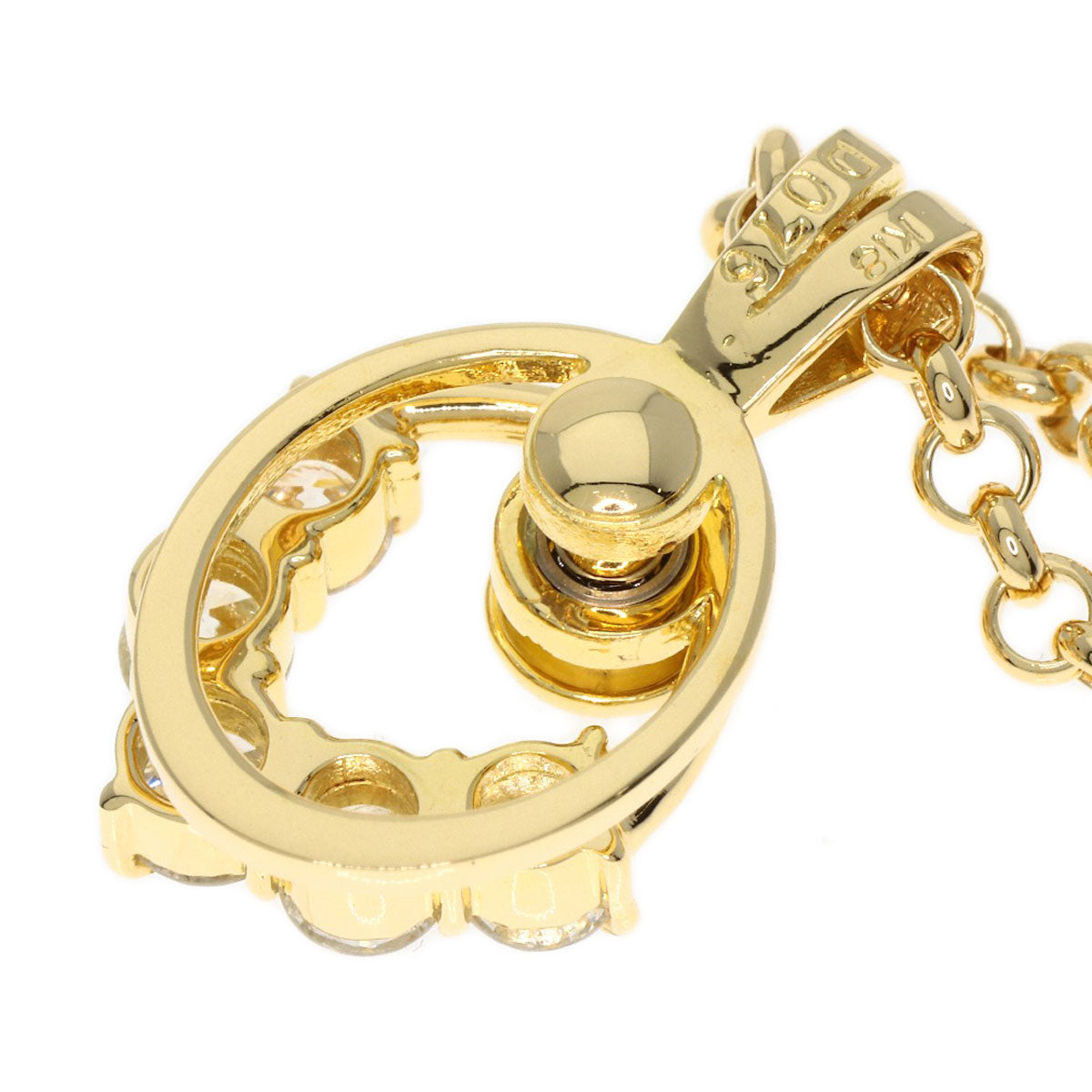 0.76ct swing diamond Necklace K18 Yellow Gold 12.5g Ladies